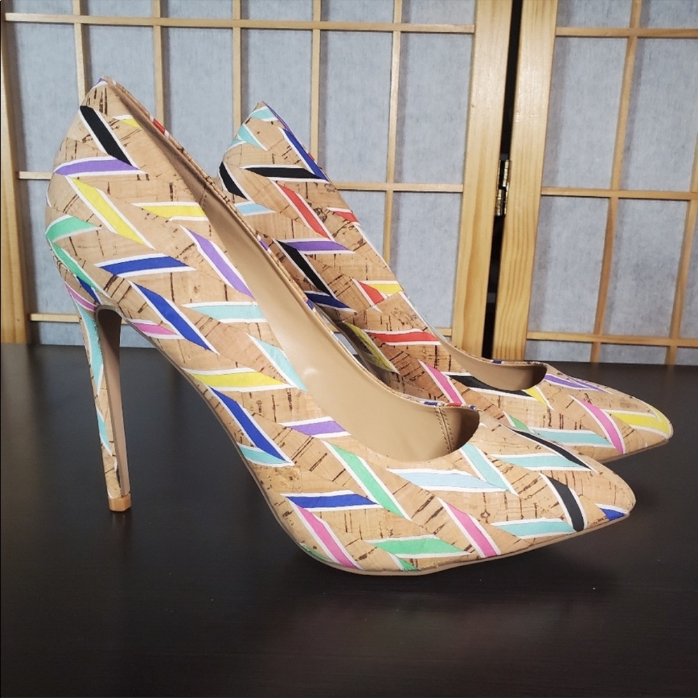 NEW milti color pointed toe pump heels